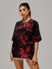 Tie Dye Loose T shirt Sports Fitness Yoga Running Top Women's Activewear
