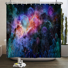 Jellyfish Shower Curtain Set with Bath Mats - Bathroom Decor