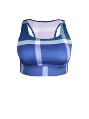 Striped Racer Back Sports Bra High Stretch Active Yoga Bra