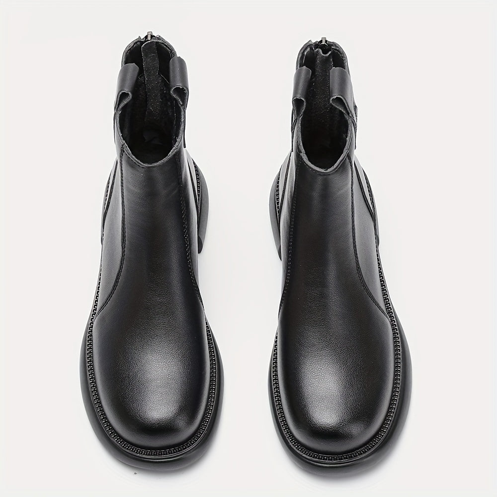 Women's Plush Lined Chunky Heel Boots