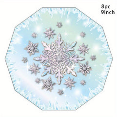 Snowflake Party Tableware Set - Plates, Cups & Napkins for Birthdays