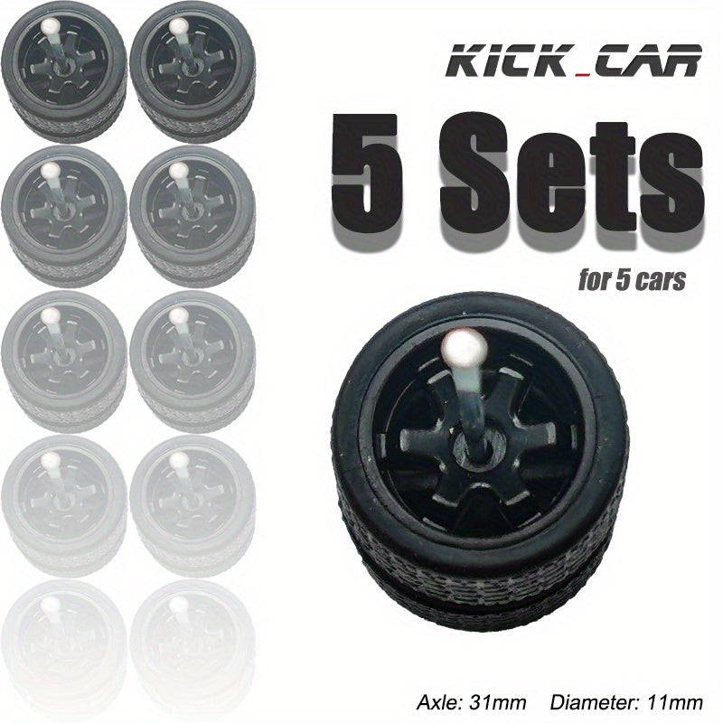 1/64 Wheels With Rubber Tires - 5 Sets for 5 Cars - Halloween Thanksgiving Chris