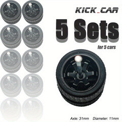 1/64 Wheels With Rubber Tires - 5 Sets for 5 Cars - Halloween Thanksgiving Chris