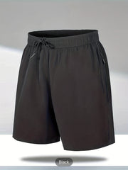 Quick Dry Breathable Active Shorts Men's Zip Pockets Gym Training