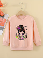 Halloween Girls Witchy Woman Graphic Sweatshirt Costume Party Kids Pullover