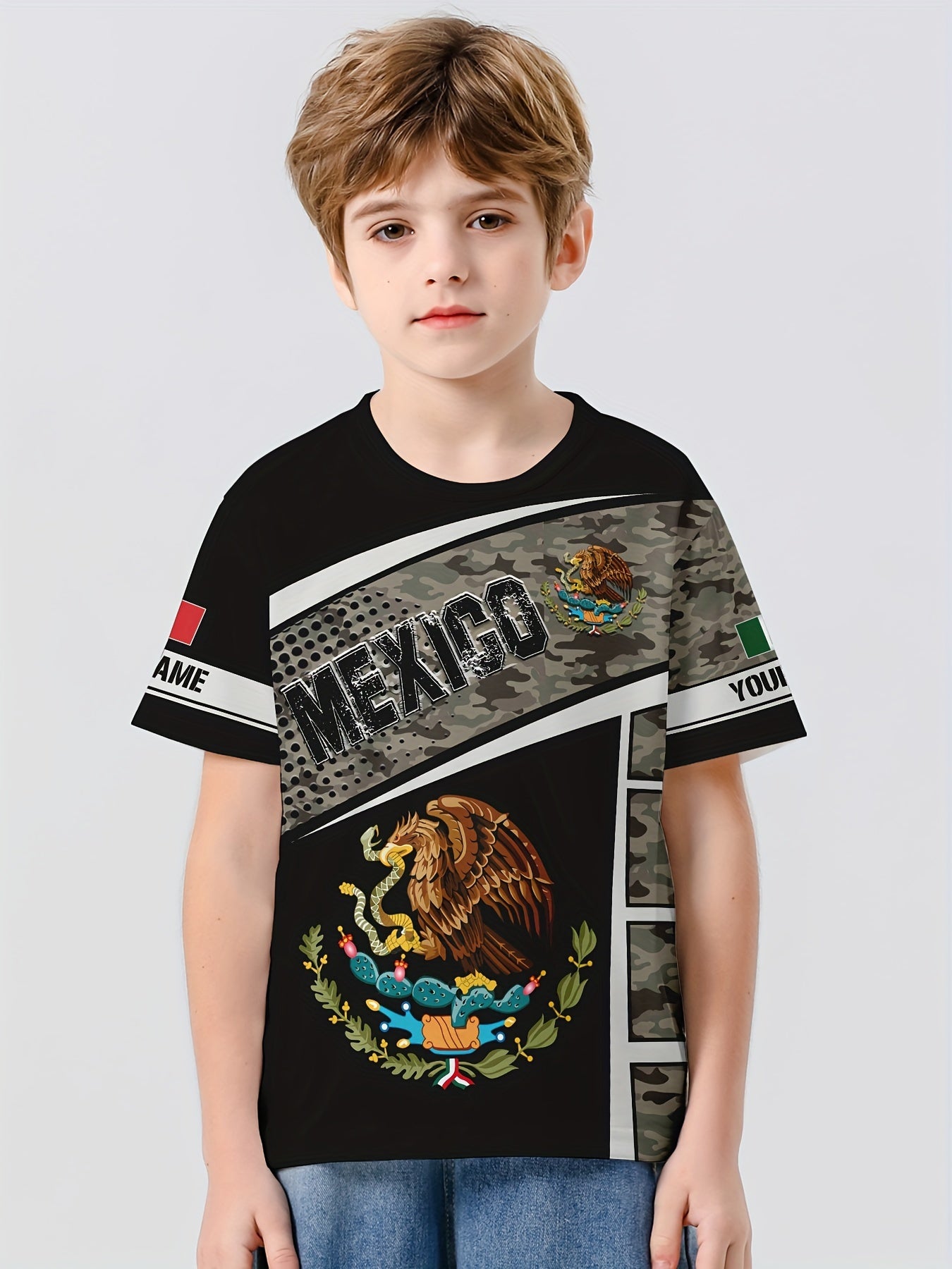 MEXICO 3D Print Boys' Summer Sports T-shirt