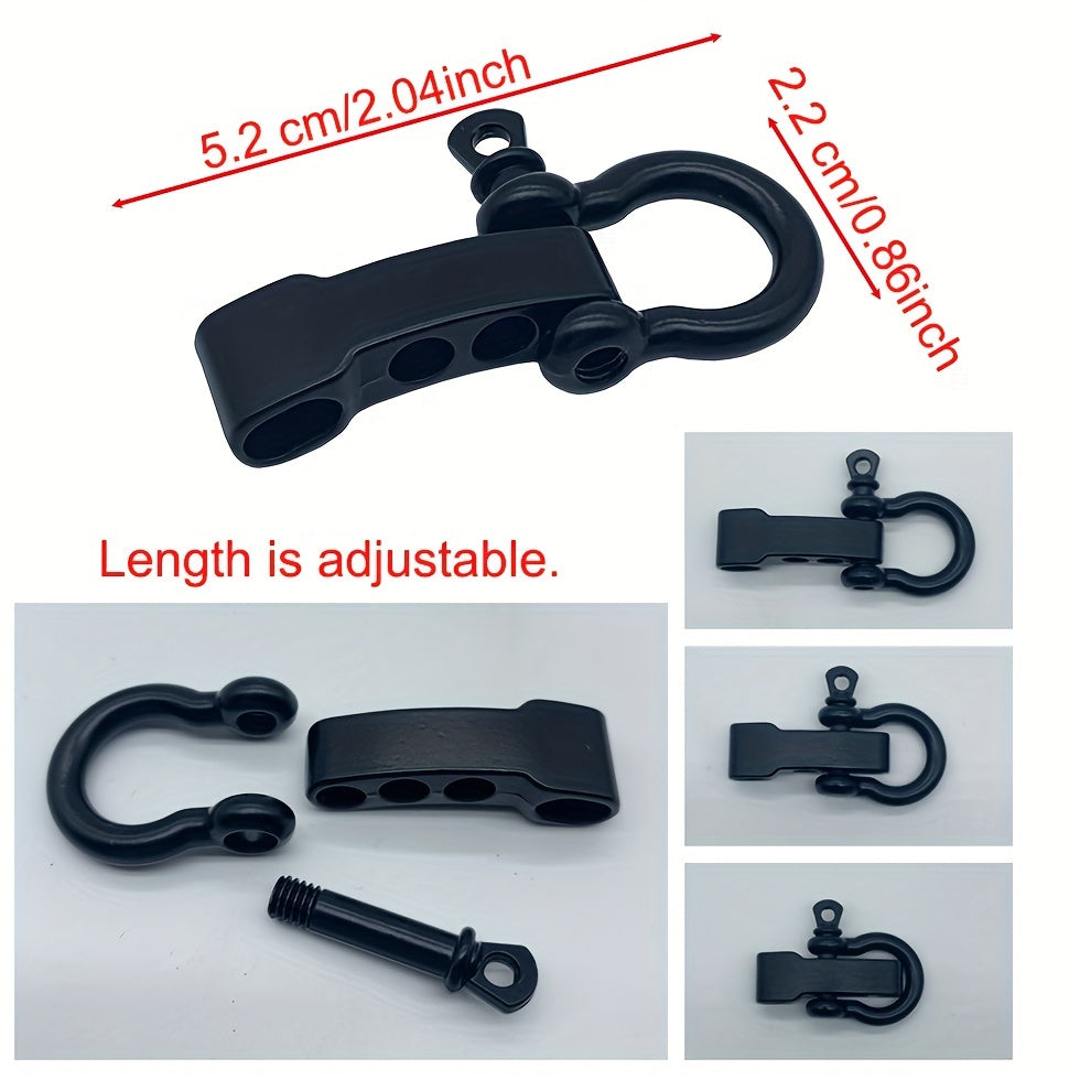 Adjustable Metal Cord Bracelet Shackle - Outdoor Survival Rope Accessory