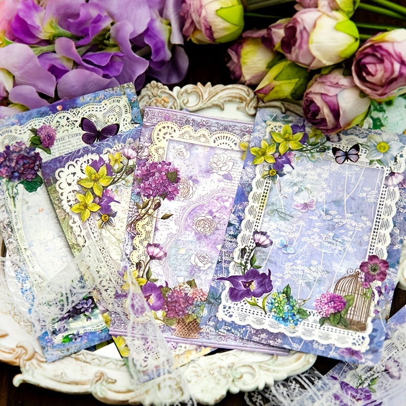 30 Sheets Retro Floral Lace DIY Paper Set