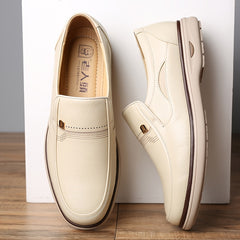 LAORENTOU Men's Leather Slip On Oxfords