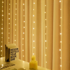 Remote Control LED Christmas Lights Copper Wire Curtain String Fairy Light