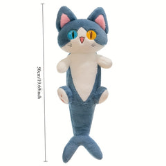 Shark Cat Plush Toy with Pink Accents Soft Stuffed Animal
