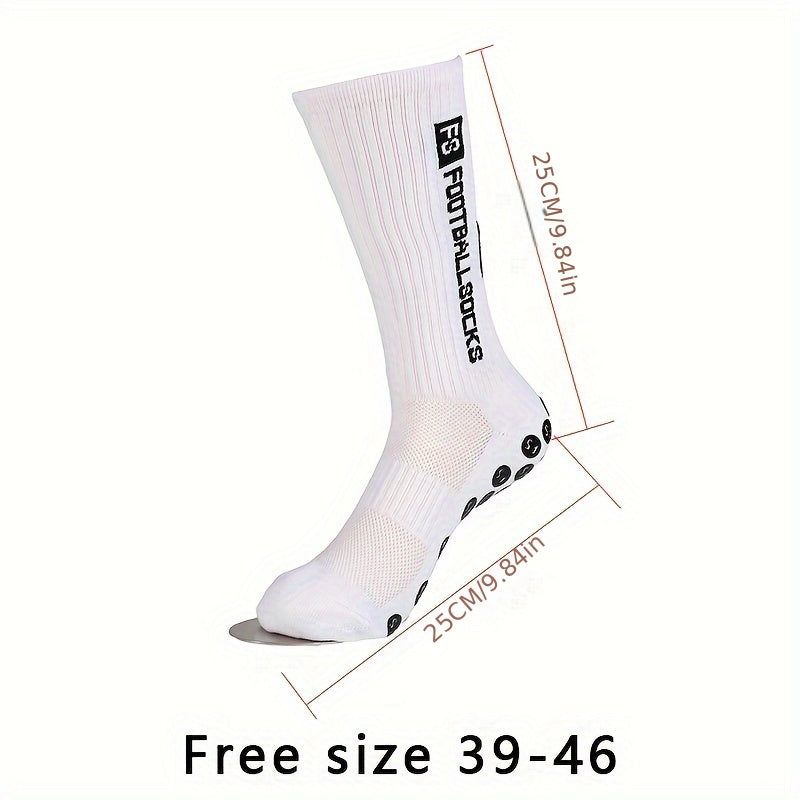 4 Pairs Anti Slip Football Socks Crew Athletic Socks