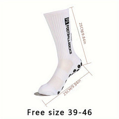 4 Pairs Anti Slip Football Socks Crew Athletic Socks