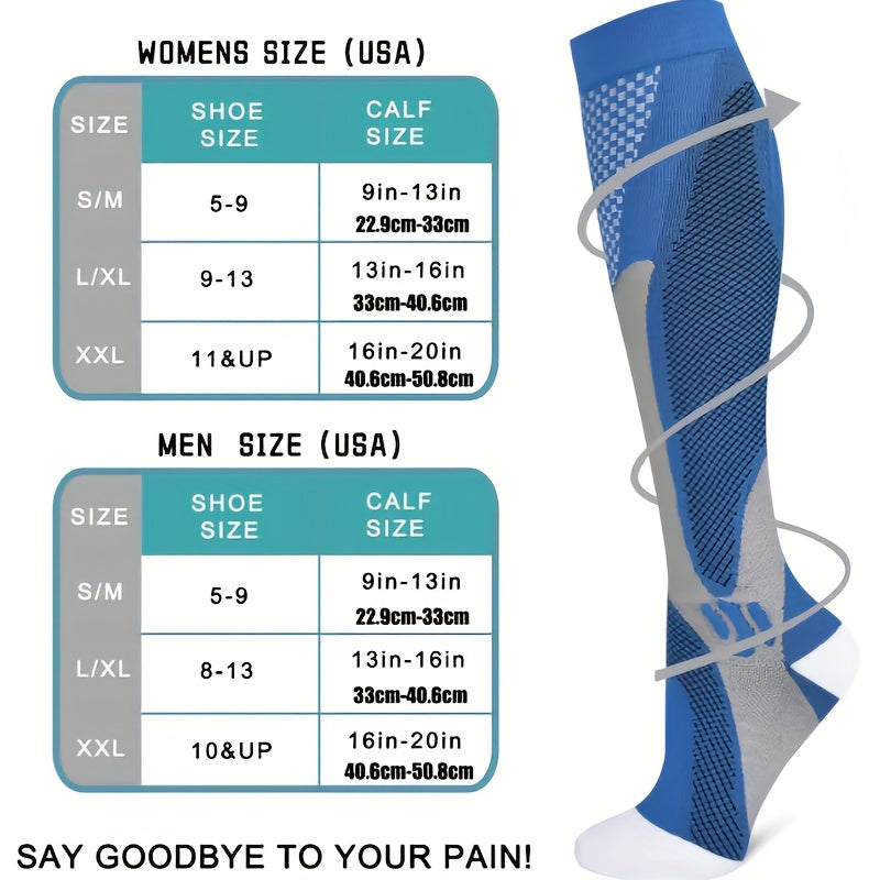 Men's Knee High Compression Socks 20-30mmHg for Running & Travel