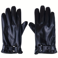 Winter Leather Gloves Full Finger Touch Screen Warm Gloves for Motorcycle