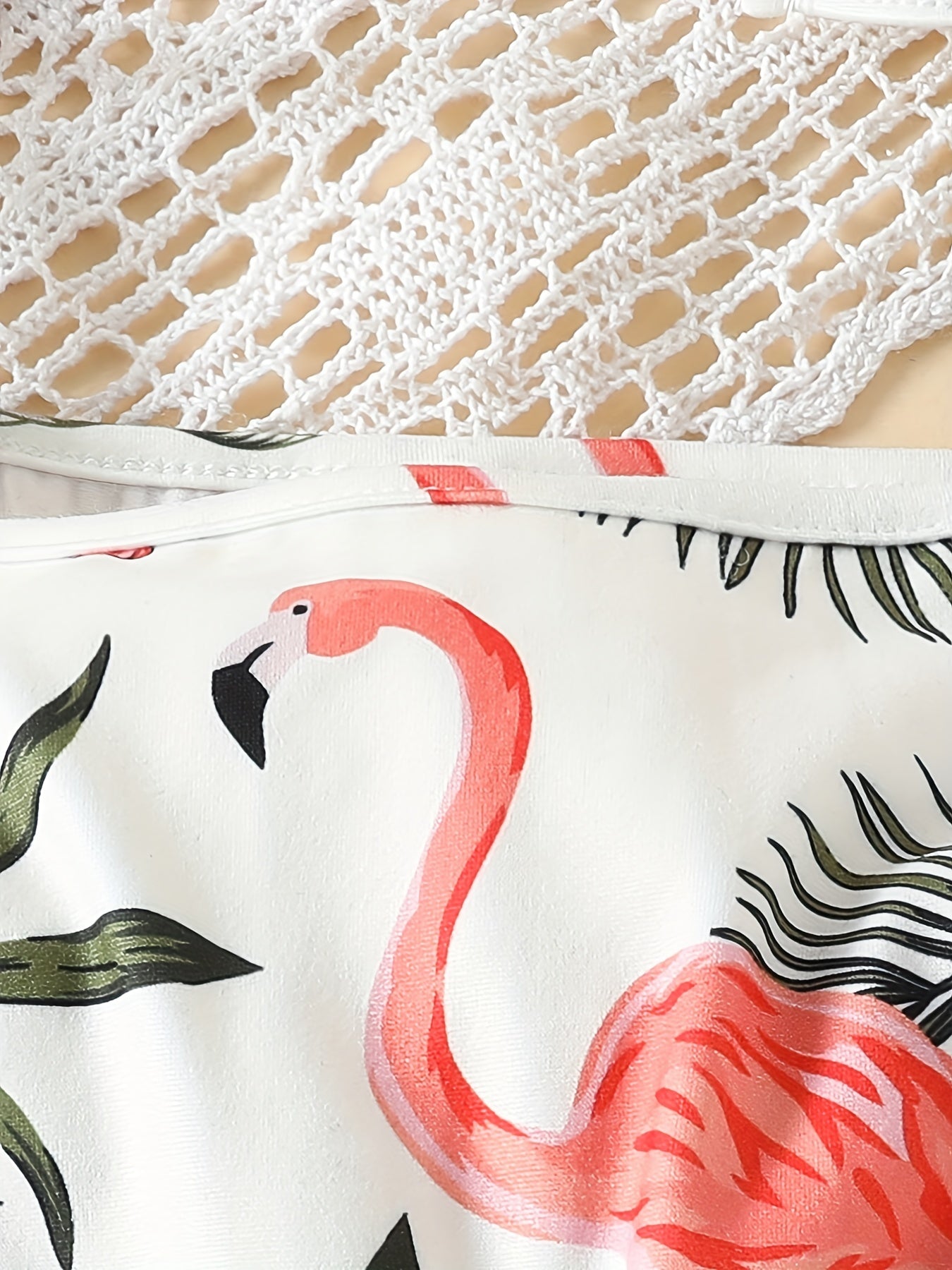 Toddler Baby Girls Playsuit Flamingo Print Elastic Waist Shorts Jumpsuit