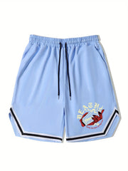 Men's Death Print Basketball Shorts - Casual Workout Shorts for Summer
