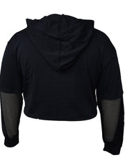 Women's Plain Drawstring Hooded Long Sleeve Sports Hoodie