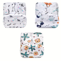 3pcs Reusable Cloth Diapers For Girls Boys Adjustable Washable Nappy