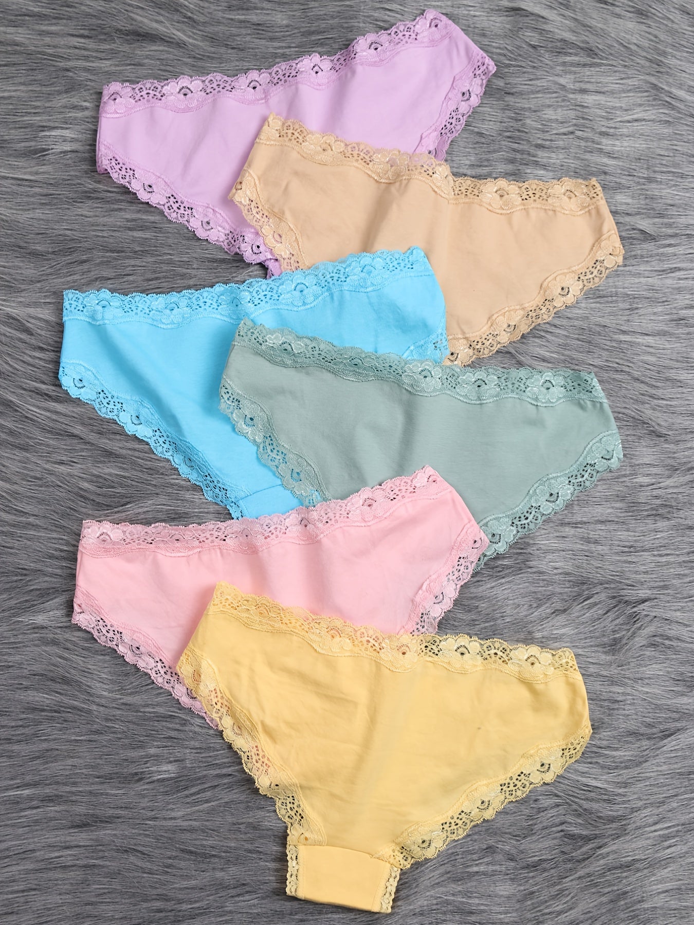 6 Pcs Lace Low Waist Women's Briefs Panties