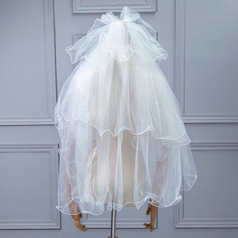 Bride Wedding Veil With Hair Comb Tulle Hair Piece Costume Accessory