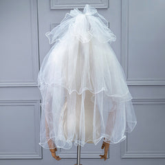 Bride Wedding Veil With Hair Comb Tulle Hair Piece Costume Accessory