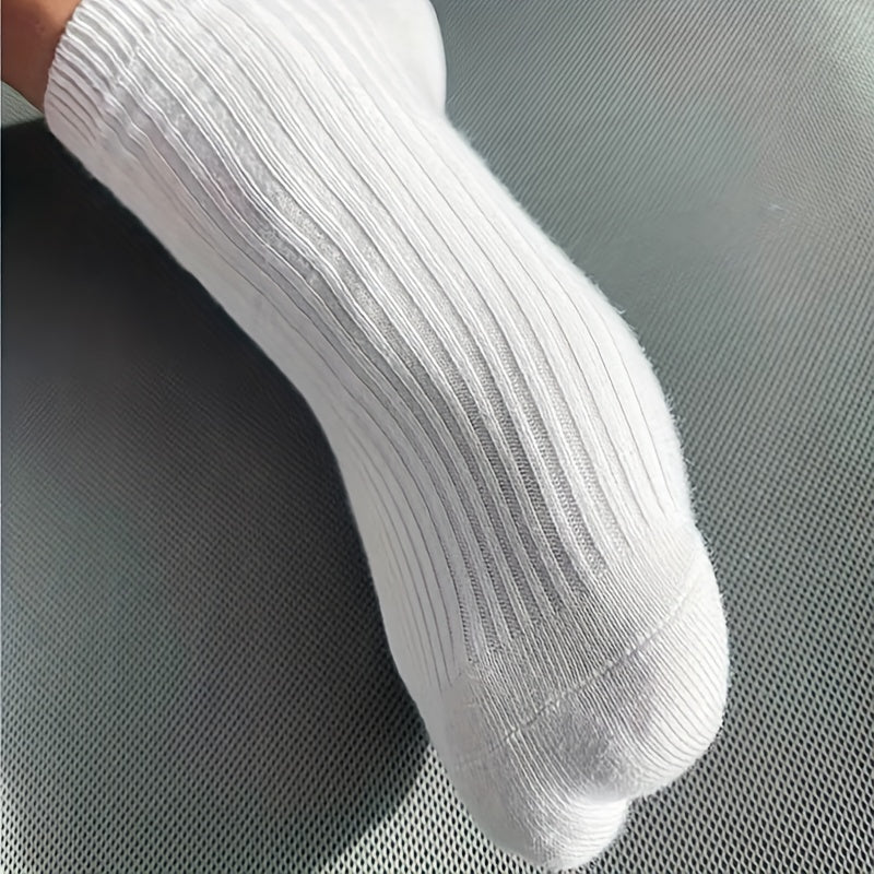 5 Pairs Women's Solid Comfy & Breathable All match Socks