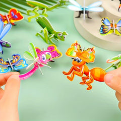 10pcs Cartoon Insect 3D Puzzle DIY Puzzle Party Small Gift Random Pattern