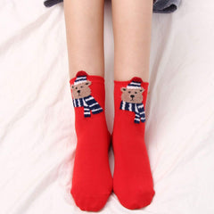 4 Pairs Christmas Pattern Socks Women's Stockings & Hosiery