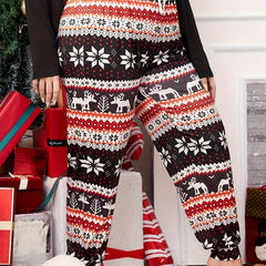 Women's Plus Size Reindeer & Snowflake Print Lounge Joggers