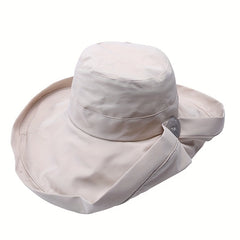 Solid Casual Sun Hat UV Protection Travel Beach Hats Women