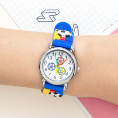 Boys Cartoon Soccer Silicone Sports Watch