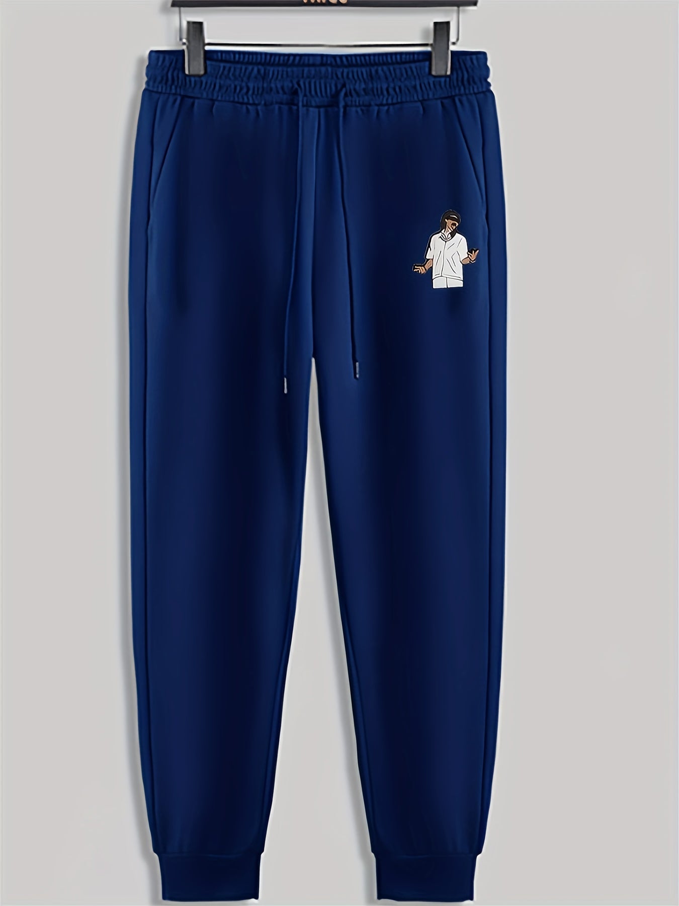 Cartoon Man Print Men's Pants Drawstring Sweatpants Loose Casual Trousers