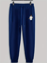 Cartoon Man Print Men's Pants Drawstring Sweatpants Loose Casual Trousers