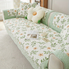 Cotton Flower Printed Sofa Slipcover Machine Washable Sofa Cover