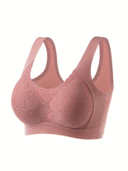 Lace Wireless Bra Comfortable & Breathable Stretch Bra