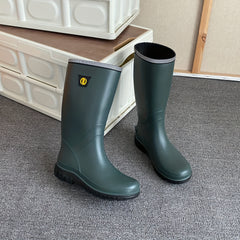 Women's Knee High Rain Boots Waterproof Slip On Shoes