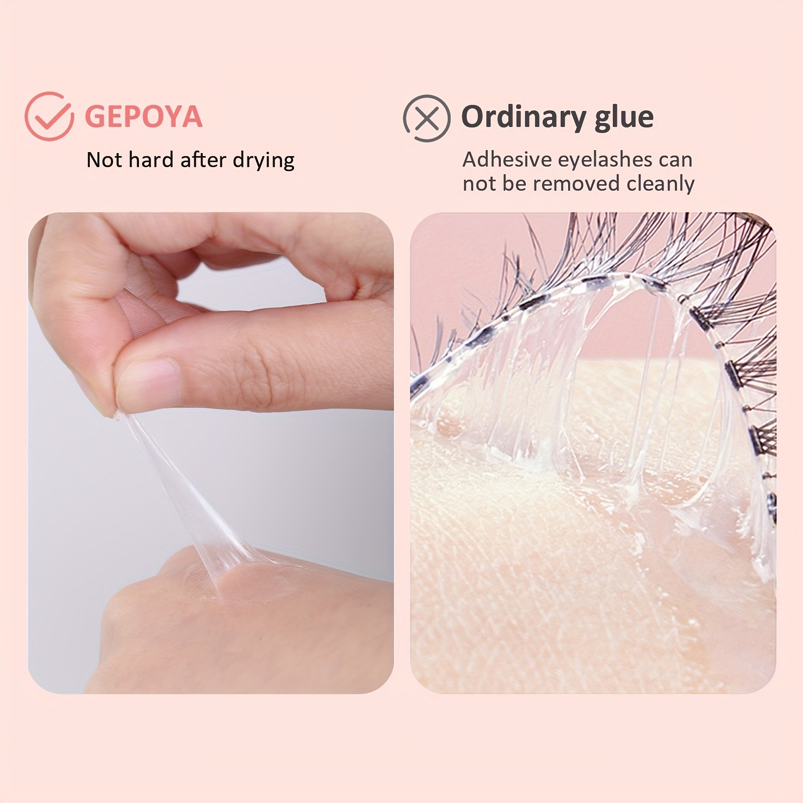 2pcs Transparent Strip Lash Adhesive Waterproof Eyelash Glue 0.34 Oz