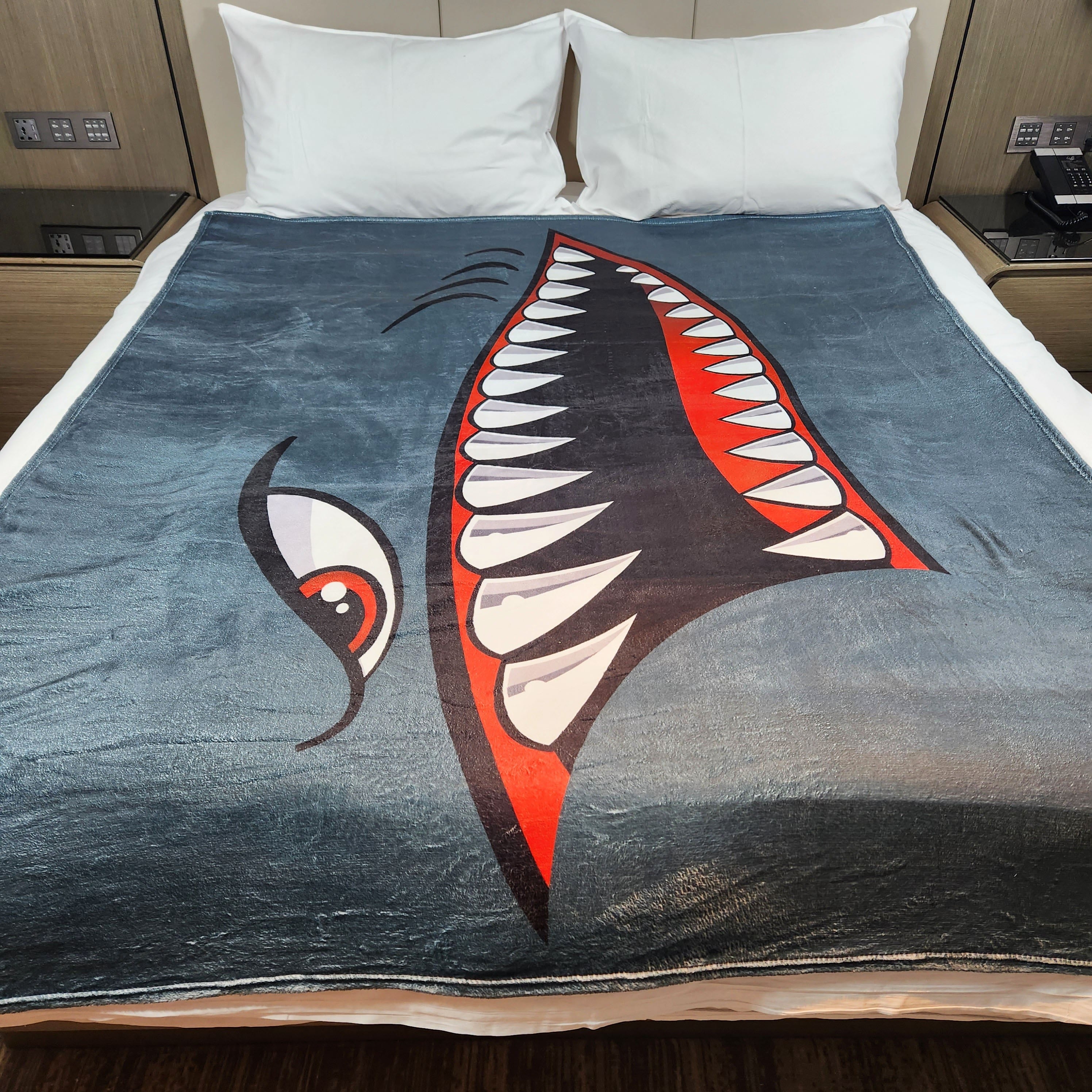Shark Print Blanket Warm Flannel Casual Blanket
