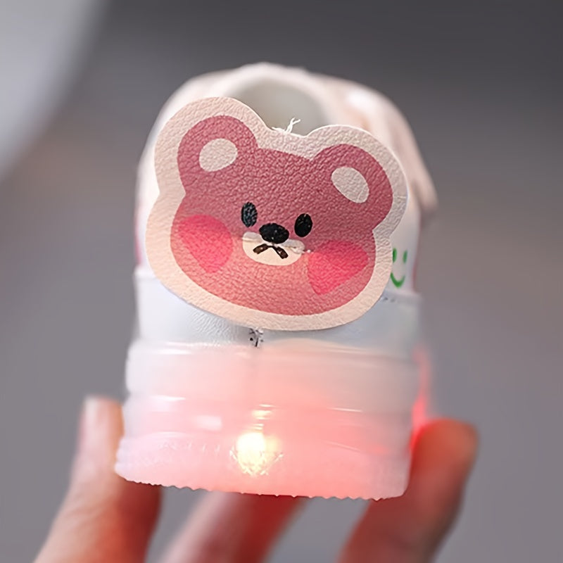 Cartoon Print Low Top Light Up Sneakers for Girls