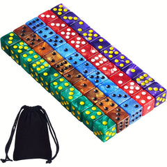 50pcs 16mm Pearl Patterned Square Dice Plush Cloth Bag Halloween Party
