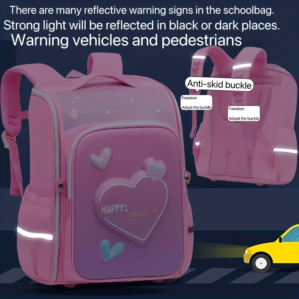 Kids Cartoon Waterproof Backpack, Spine Protection Schoolbag