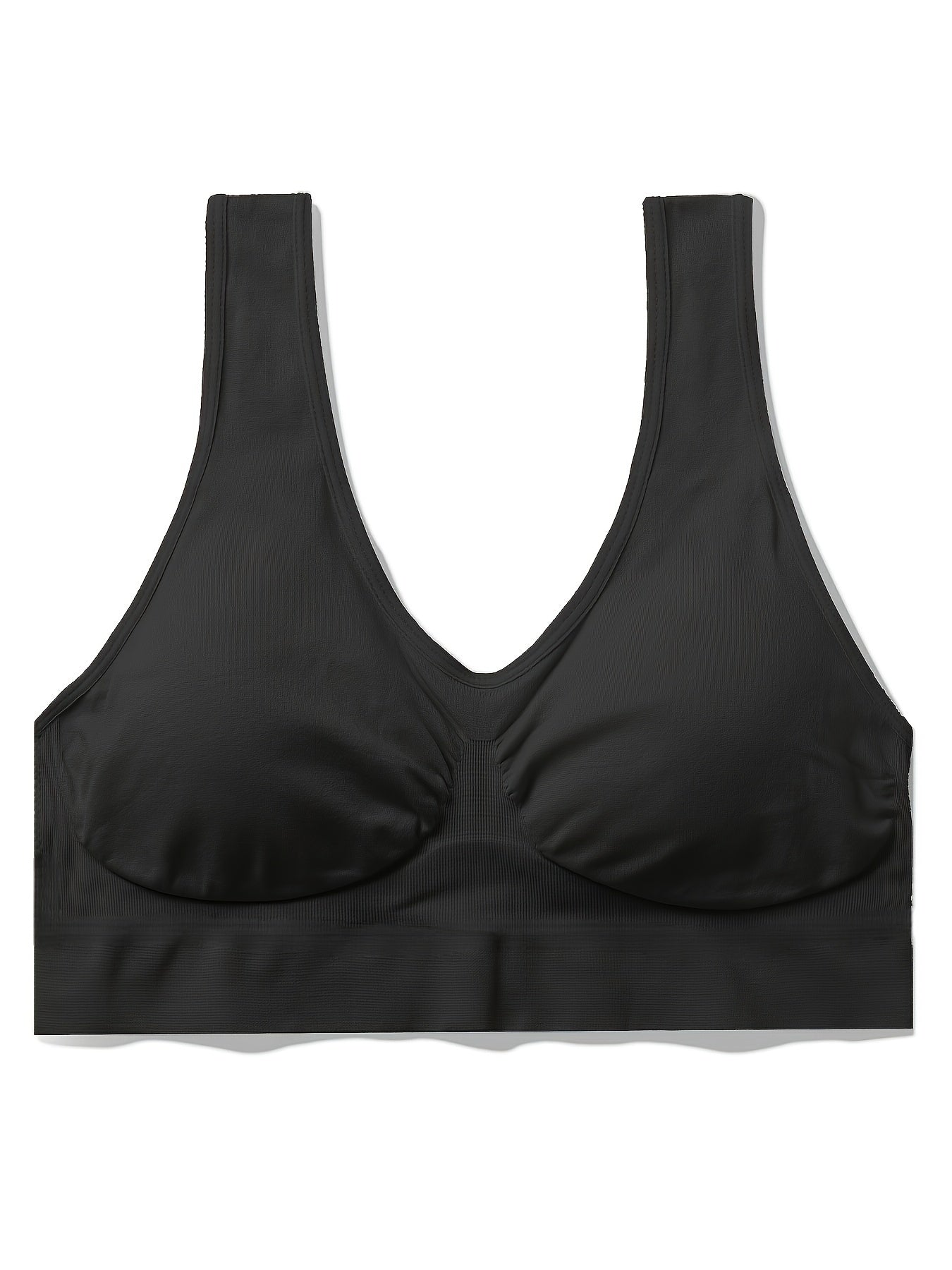 Solid Sports Bra Round Neck Yoga Running Crop Tank Top Women's Activewear