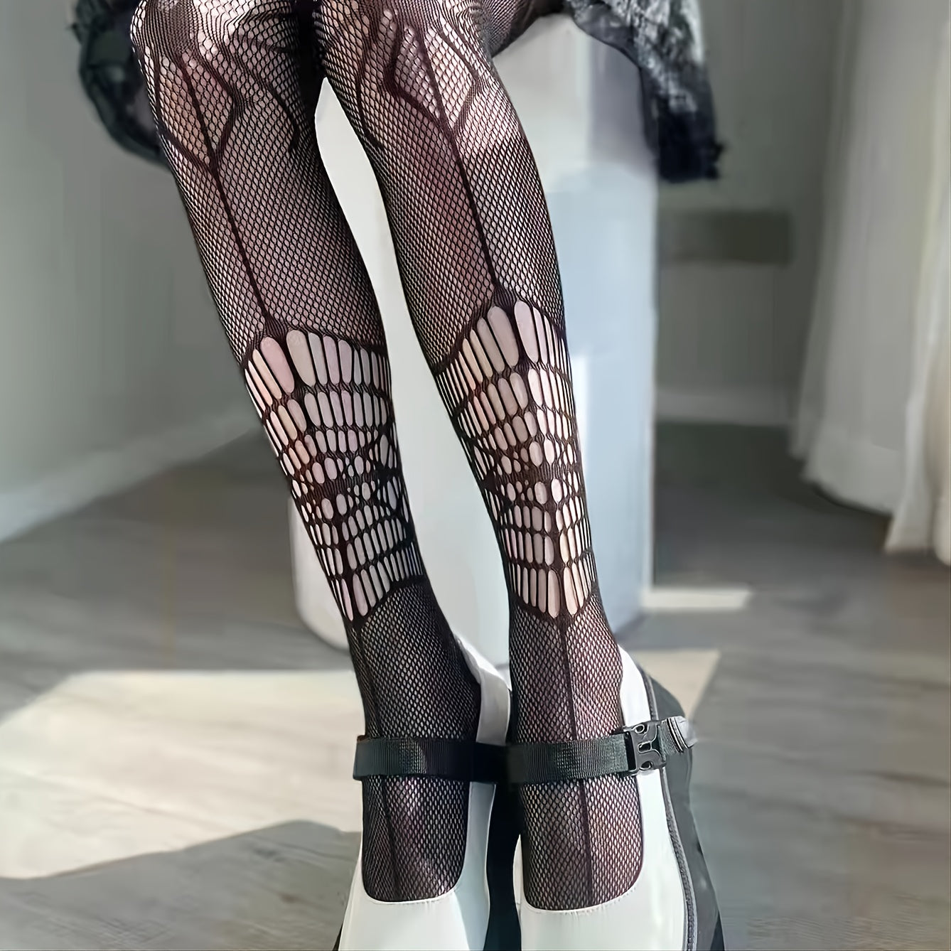 Spider Web Pattern Fishnet Tights Stockings For Women