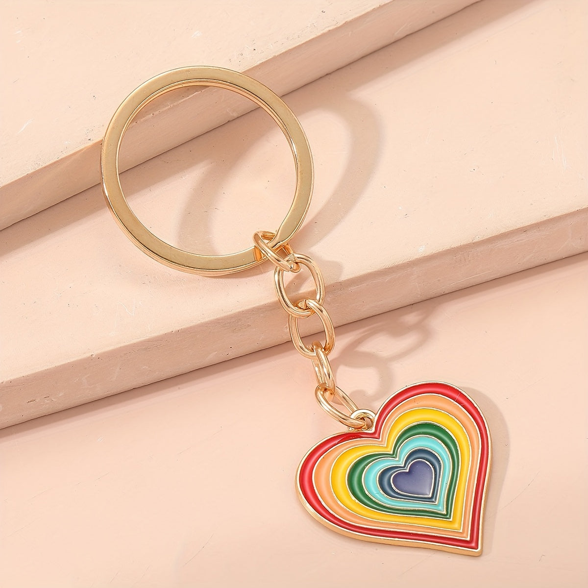 Rainbow Heart Keychain Bag Charm - Pride Month Gift