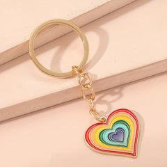 Rainbow Heart Keychain Bag Charm - Pride Month Gift