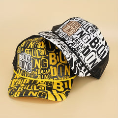 Hip Hop Graffiti Couple Trucker Hat Y2K Letter Printed Baseball Cap