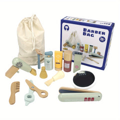 Wooden Hairdressing Set Kids Hair Salon Toy Set