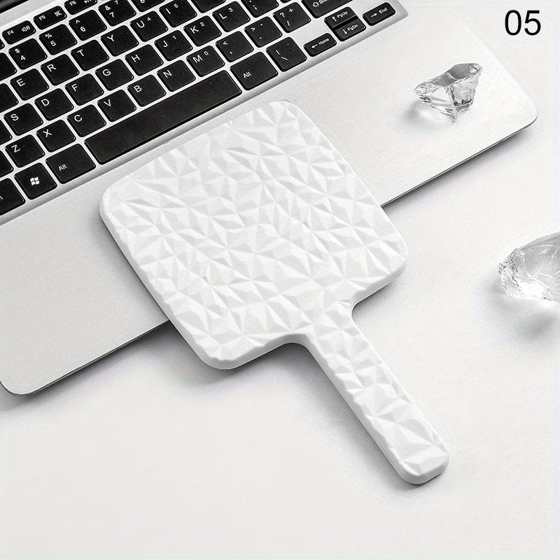 Wave Pattern Square Hand Mirror Small Vanity Mirror Portable Beauty Mirror