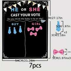 7pcs Gender Reveal Voting Sticker Set